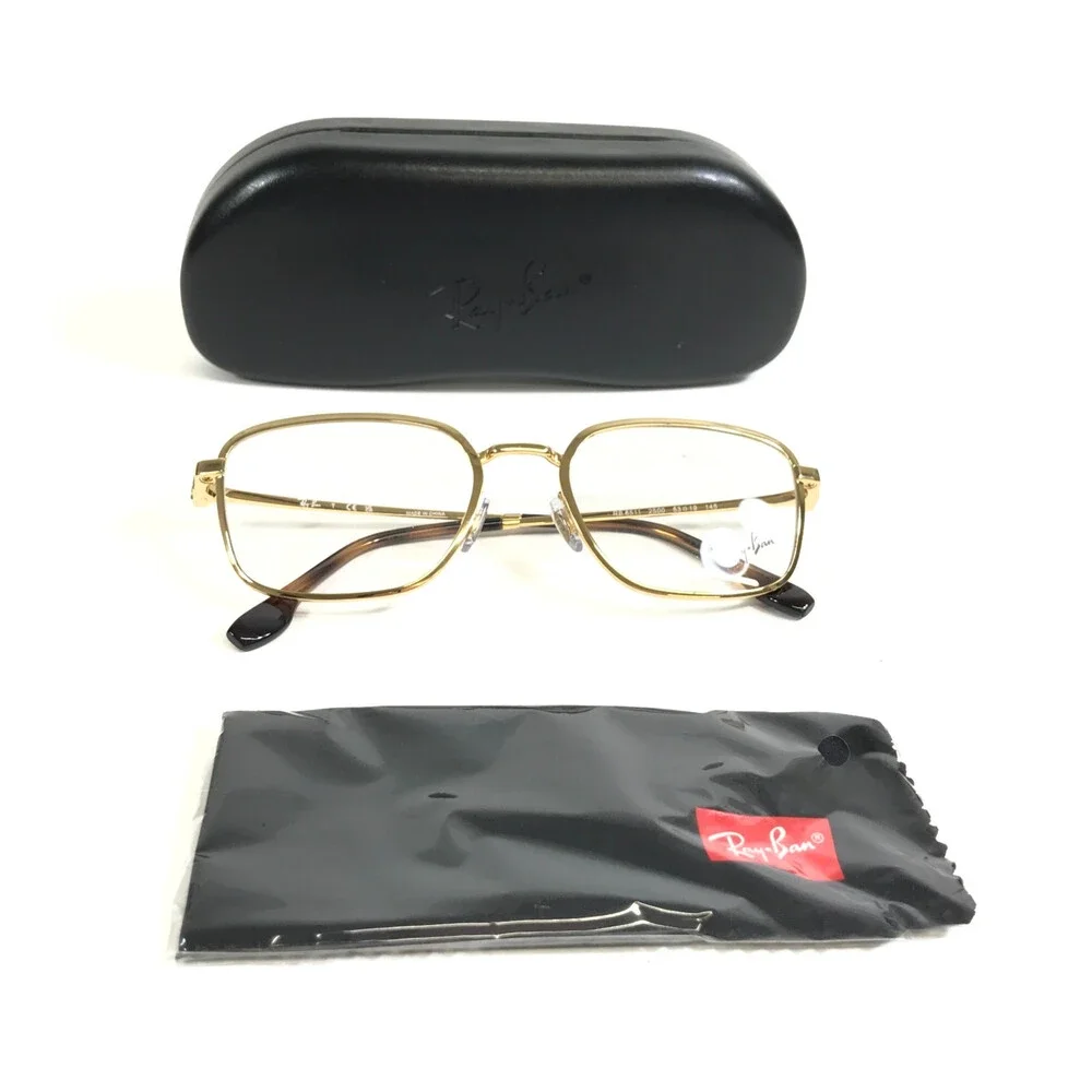 Ray-Ban Eyeglasses Frames RB6511 2500 Arista Gold Rectangle Full Rim 53-19-145